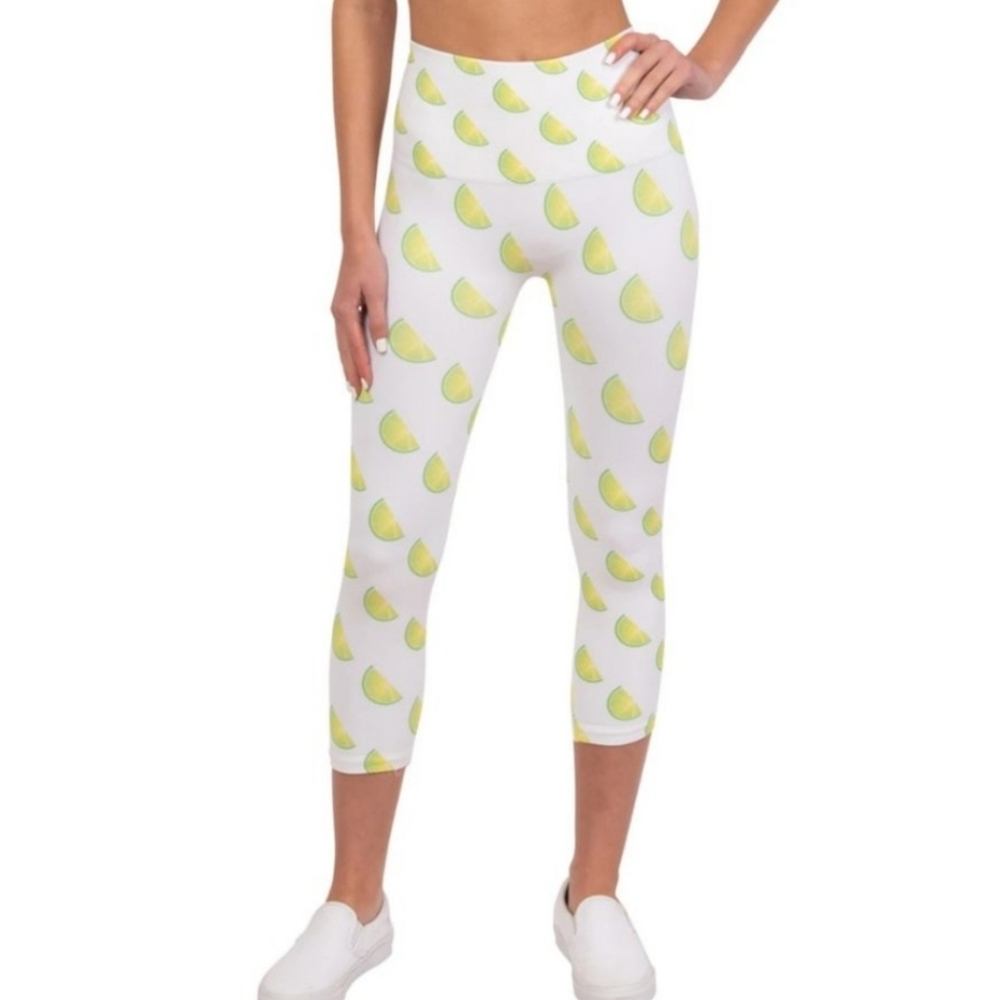 NWT Morgan Stewart Sport Lime & White Leggings XS, 0, 2